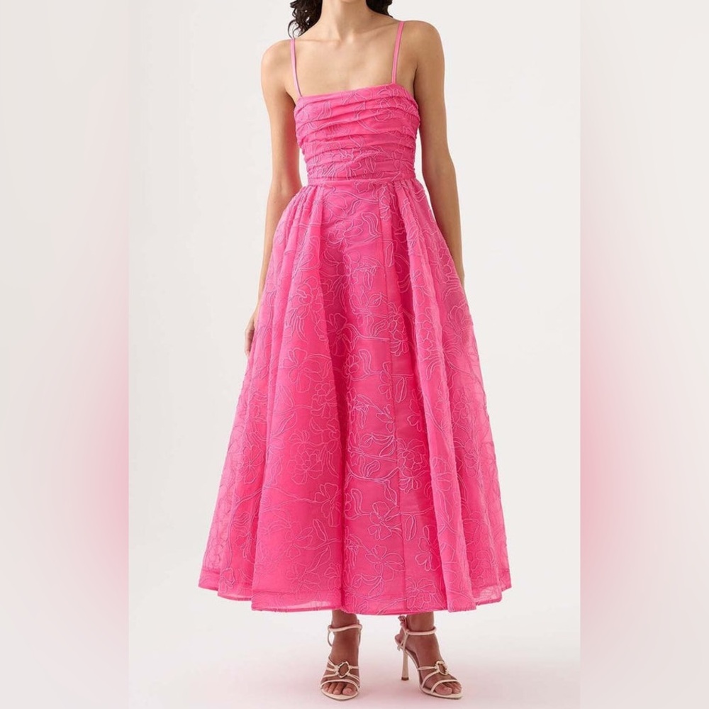 pink maxi dress size small